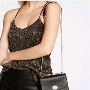 Express straps metallic black and gold women’s top